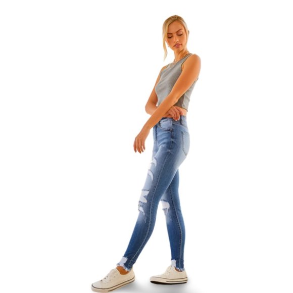 (NWT) Kancan Super Skinny Stretchy Distressed Jean - Picture 3 of 4